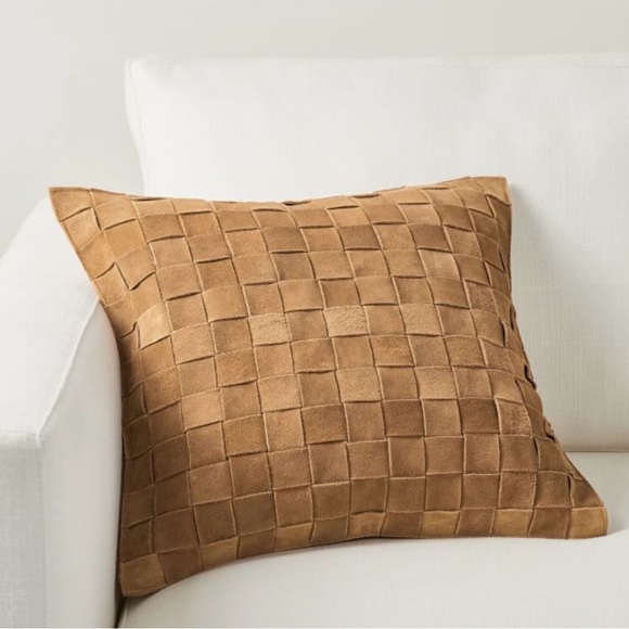 Pottery Barn Basketweave Suede Pillow Cover 18” - Picture 1 of 3